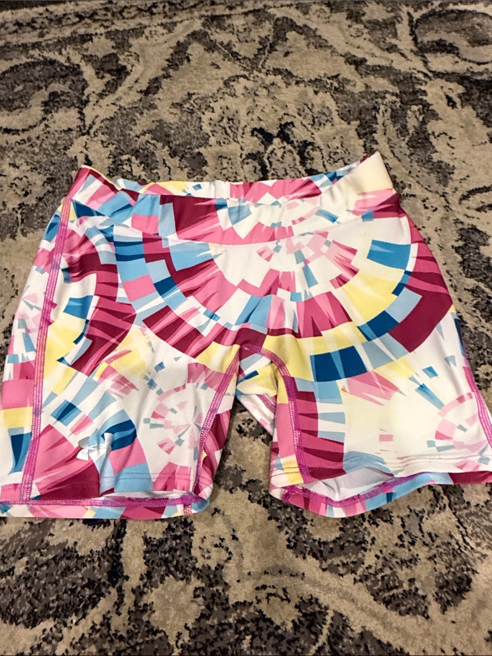 Under Armour Pink Multi-Color Printed Bike Shorts